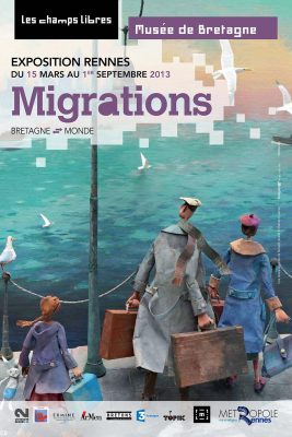 affiche Migrations , musée de Bretagne , Rennes