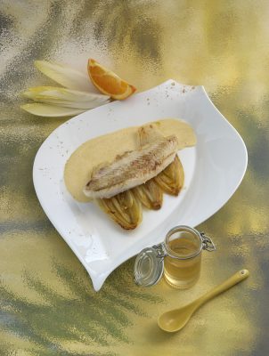 Filet de Cardine aux endives confites Patrice Caillault