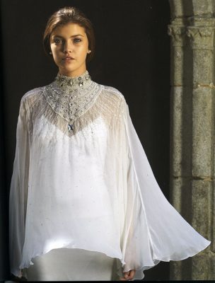 Anaëlle, robe en satin de soie, création Pascal Jaouen, collection Gwenn ha Du