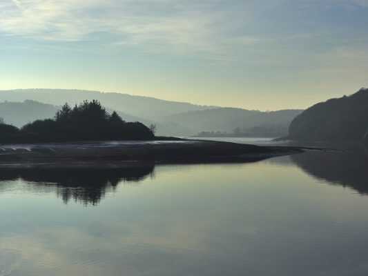 L Aulne en hiver à Rosnoen , Finistère , Bretagne