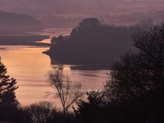 L Aulne en hiver à Rosnoen , Finistère , Bretagne