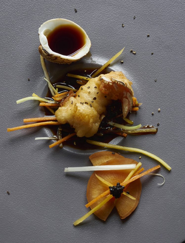 Langoustines en beignets, sauce soja , Henri Pellen